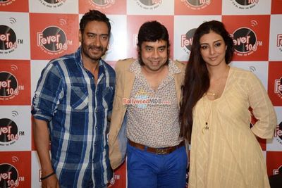 Ajay Devgn & Tabu at Fever 104 FM Studio to Promote 'Drishyam'
