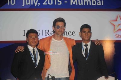 Hrithik Roshan, Ranbir Kapoor, John Abraham at the Auction and Draft of 'The Hero Indian Super League 2015'