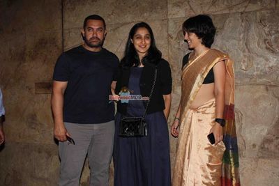 Aamir Khan along with his Daughter Ira Khan during the Special Screening of 'Bajrangi Bhaijaan'