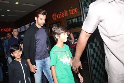 Hrithik Roshan with his Sons Spotted at Theatre to watch Hollywood Movie 'Inside Out'