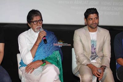 Amitabh Bachchan, Farhan Akhtar, Vidhu Vinod Chopra, Bejoy Nambiar at film 'Wazir' Teaser Trailer Launch