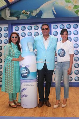 Boman Irani with wife Zenobia and Richa Chadda at the Promotion of Ambi Pur