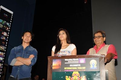 Tiger Shroff, Kriti Sanon, Subhash Ghai Celebrate World Yoga Day at Whistling Woods International
