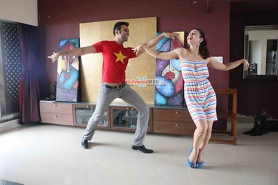 Amisha Patel learns Western Dance from Sandip Soparrkar in Mumbai