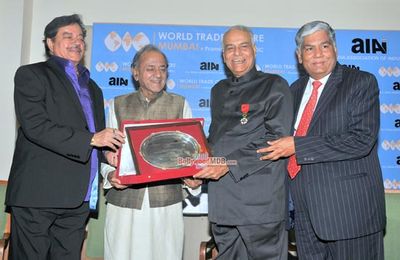 Highest French Distinction 'Officer of the Legion of Honour' conferred on Mr. Yashwant Sinha in the presence of Actor-Politician Shatrughan Sinha, Ramesh Sippy,Pritish Nandy, Pahlaj Nihalani