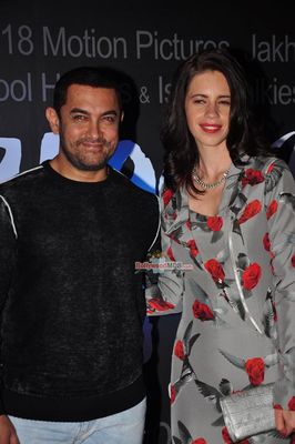 Aamir Khan with Kalki Koechlin at the trailer launch of film 'Margarita'