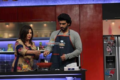 Arjun Kapoor shoots for Farah Khan's cookery show Farah Ki Daawat in Mumbai