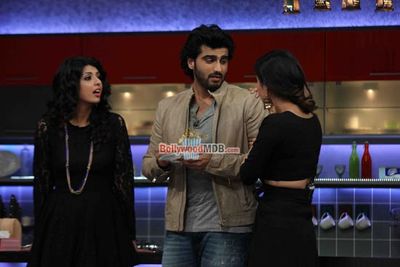 Arjun Kapoor shoots for Farah Khan's cookery show Farah Ki Daawat in Mumbai