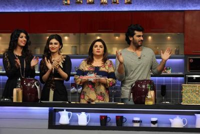 Arjun Kapoor shoots for Farah Khan's cookery show Farah Ki Daawat in Mumbai