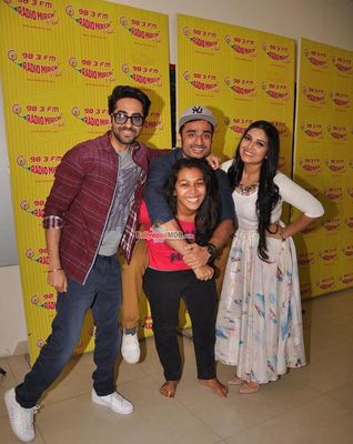 Ayushmann Khurana and Bhumi Pednekar promote 'Dum Laga Ke Haisha' at Radio Mirchi FM Studios