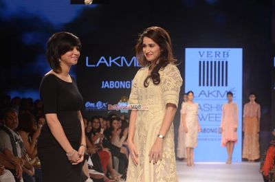 Sagarika Ghatge walks the Ramp displaying outfits by designer Yogesh Chaudhary, Pallavi Singhee and ILK at the Lakme Fashion Week Summer Resort 2015