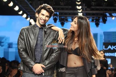 Aditya Roy Kapur and Monica Dogra walk the ramp for fashion designer Tom Tailor at the Lakme Fashion Week Summer/Resort 2015