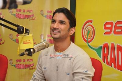 Sushant Singh Rajput at Radio Mirchi studio for promotion of 'Detective Byomkesh Bakshy!' in Mumbai