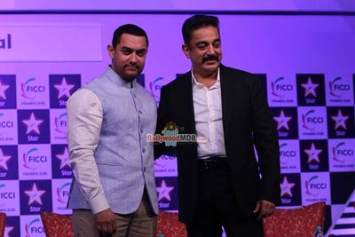 Aamir Khan with Kamal Haasan at the Inaugural Session of FICCI Frames 2015