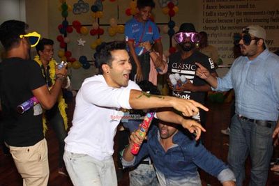 Varun Dhawan with Remo D'Souza during a Music Video Shoot for film 'Any Body Can Dance 2 (ABCD 2)'