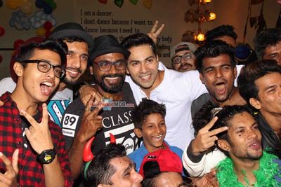 Varun Dhawan with Remo D'Souza during a Music Video Shoot for film 'Any Body Can Dance 2 (ABCD 2)'