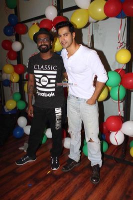 Varun Dhawan with Remo D'Souza during a Music Video Shoot for film 'Any Body Can Dance 2 (ABCD 2)'