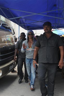 Tiger Shroff snapped on the sets of film 'Baaghi' at Mehboob Studios in Mumbai