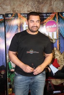 Aamir Khan at Special Screening of film 'Tanu Weds Manu Returns' at Light Box in Mumbai