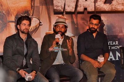 Farhan Akhtar, Neil Nitin Mukesh, Aditi Rao Hydari at film 'Wazir' Trailer Launch
