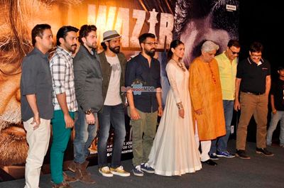 Farhan Akhtar, Neil Nitin Mukesh, Aditi Rao Hydari at film 'Wazir' Trailer Launch