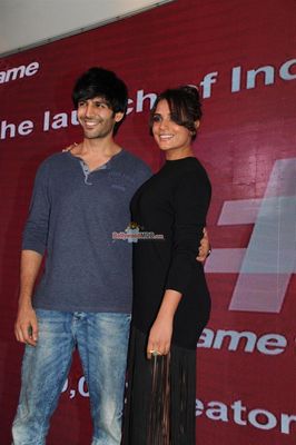 Richa Chadda with Kartik Aryan at the Launch of Live Video App