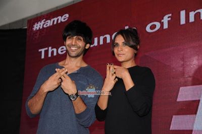 Richa Chadda with Kartik Aryan at the Launch of Live Video App