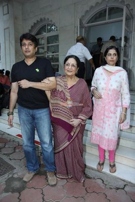 Bollywood Movie and Music Stars at the prayer meet for late music composer Ravindra Jain