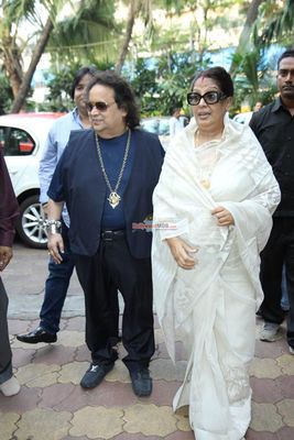 Bollywood Movie and Music Stars at the prayer meet for late music composer Ravindra Jain