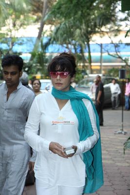 Bollywood Movie and Music Stars at the prayer meet for late music composer Ravindra Jain