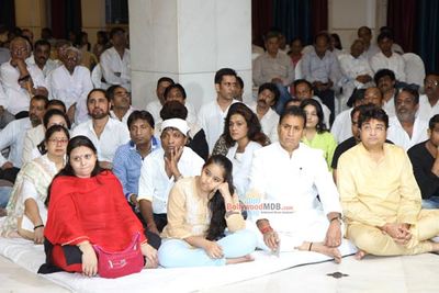 Bollywood Movie and Music Stars at the prayer meet for late music composer Ravindra Jain