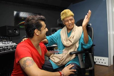 Sonu Nigam and Music Director Khayyam at film 'Gulam Bandhu' Song Recording
