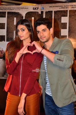 Sooraj Pancholi and Athiya Shetty at film 'Hero' Media Interactions