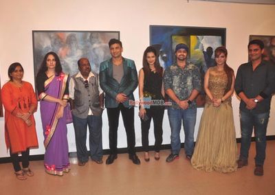 B-Town stars and Urban Development Minister Ranjeet Patil at Vishnu Sonawane's art show inauguration