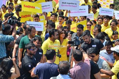 Shilpa Shetty with Husband Raj Kundra at the World Heart Day Celebrations