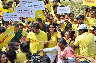 Shilpa Shetty with Husband Raj Kundra at the World Heart Day Celebrations
