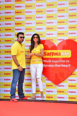 Shilpa Shetty with Husband Raj Kundra at the World Heart Day Celebrations