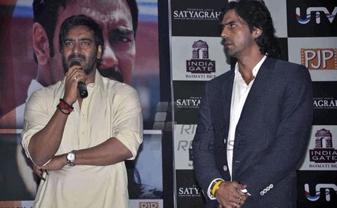 Ajay Devgan, Amrita Rao, Arjun Rampal at film 'SATYAGRAHA' press meet