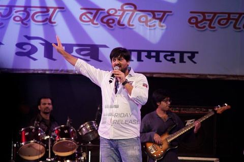 Chief minister Prithviraj Chauhan, Sunil Shetty, Irrfan Khan, Sajid Wajid, Tinu Anand with MLA Aslam Shaikh at prize distribution ceremony of Malad Sports festival