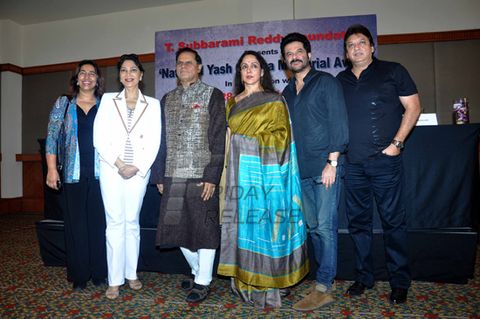 Anil Kapoor and Hema Malini at National Yash Chopra Memorial Award announcement press meet