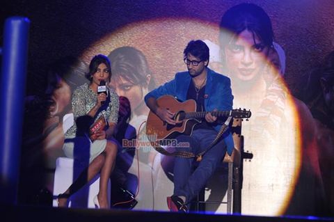 Priyanka Chopra with world champion boxer Mary Kom at the music event of film 'Mary Kom'
