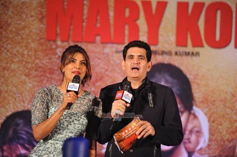 Priyanka Chopra with world champion boxer Mary Kom at the music event of film 'Mary Kom'