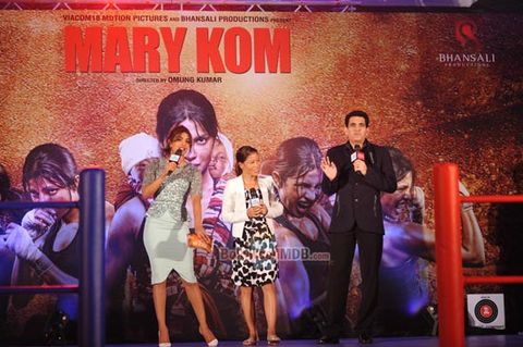 Priyanka Chopra with world champion boxer Mary Kom at the music event of film 'Mary Kom'