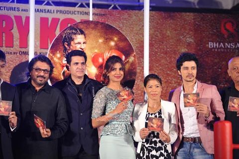 Priyanka Chopra with world champion boxer Mary Kom at the music event of film 'Mary Kom'