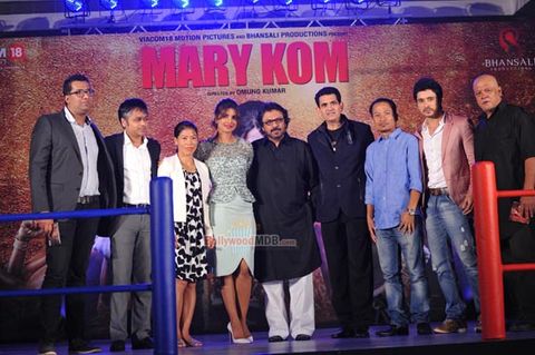 Priyanka Chopra with world champion boxer Mary Kom at the music event of film 'Mary Kom'