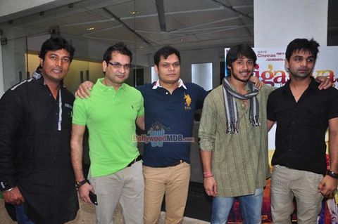 Rohit Shetty with Harshvardhan Deo and Cherry Mardia at the trailer launch of film 'Jigariyaa'