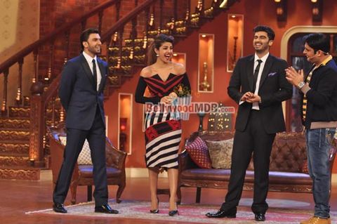 Priyanka Chopra, Ranveer Singh, Arjun Kapoor promote 'GUNDAY' on 'COMEDY NIGHTS WITH KAPIL' sets