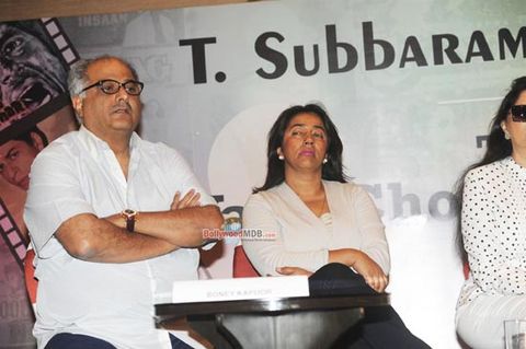 Jury members Jaya Prada, Simi Garewal, Boney Kapoor, Shashi & Anu Ranjan, Subbarami Reddy at announcement of recipient's name for the 3rd National Yash Chopra Memorial Award