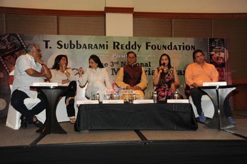 Jury members Jaya Prada, Simi Garewal, Boney Kapoor, Shashi & Anu Ranjan, Subbarami Reddy at announcement of recipient's name for the 3rd National Yash Chopra Memorial Award