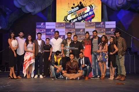 Arjun Kapoor along with Celeb Contestants at the launch of 'Khatron Ke Khiladi' new season